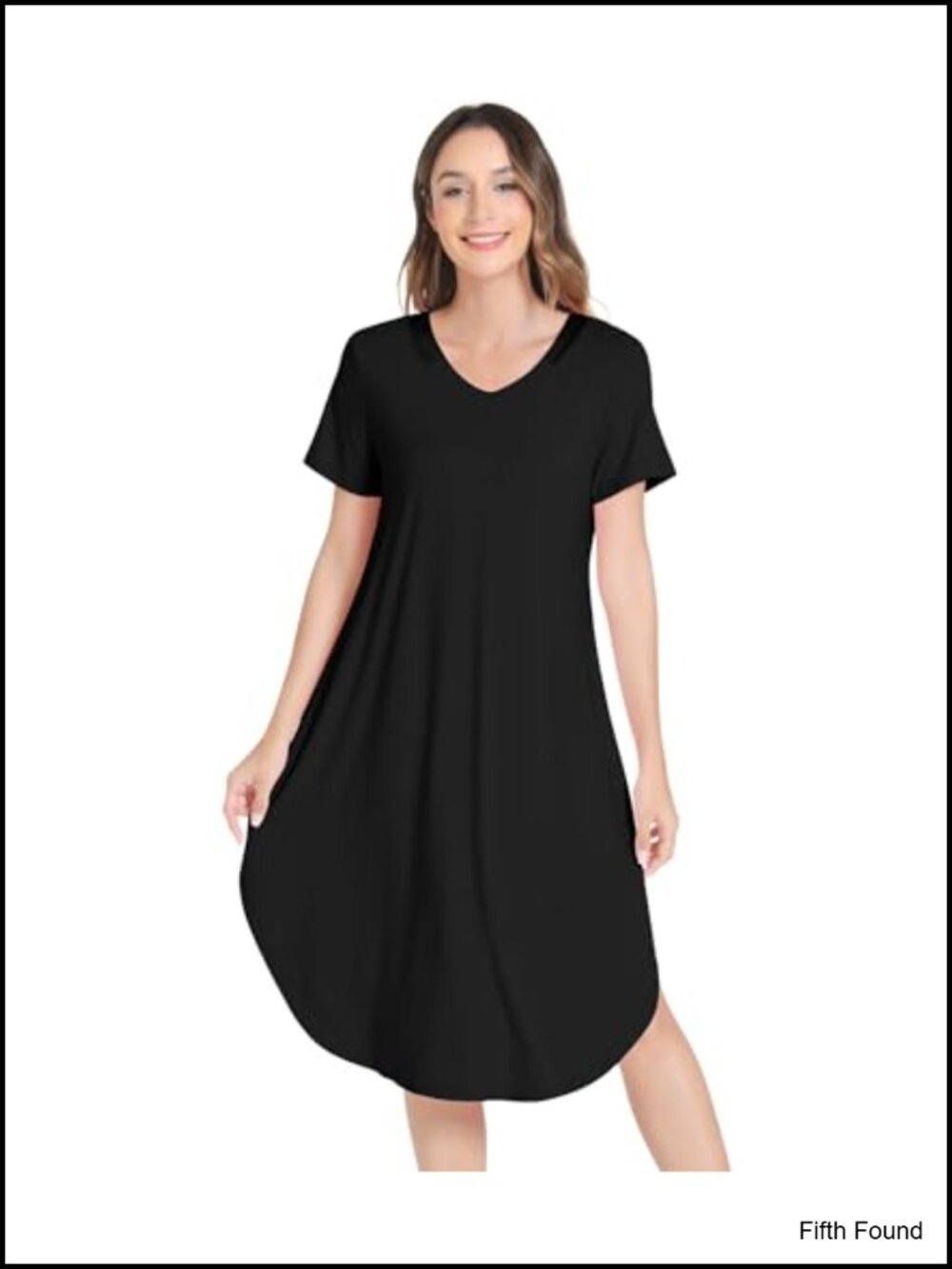 Womens Nightgown Viscose Made from Bamboo Short Sleeve Sleepshirt Soft Sleepwear